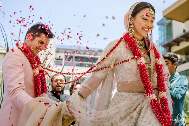 Traditional wedding moment